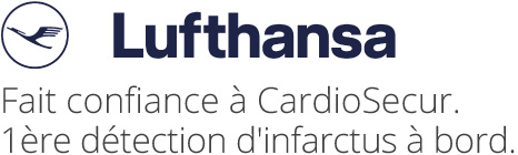 Lufthansa fait confiance à CardioSecur. Première détection d'infarctus à bord.